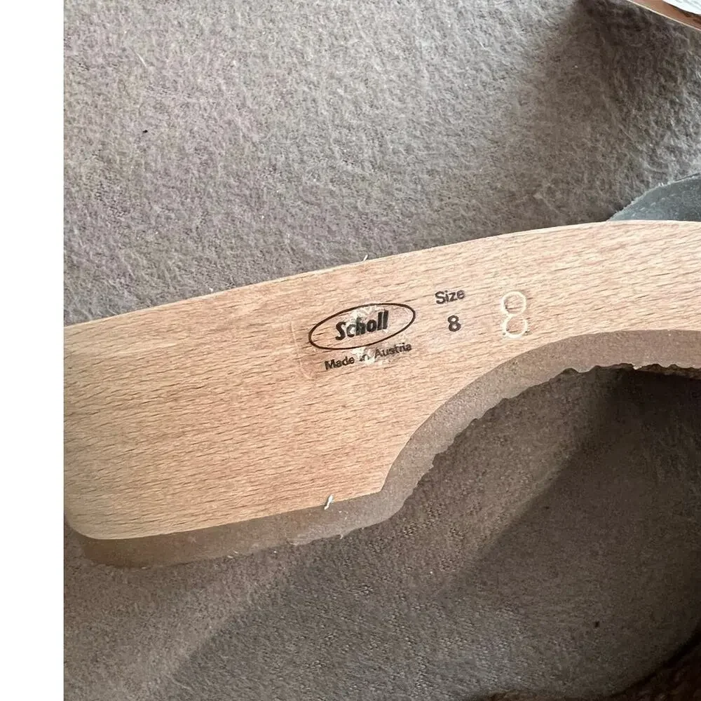 Dr. Scholl's "Old Stock" Vintage Brand New Wooden White Leather Sandals Size 8 - Picture 5 of 10
